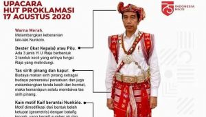 Makna pakaian adat Timor Tengah Selatan, NTT yang dikenakan Presiden Jokowi Ketika memimpin upacara HUT RI ke-75 di Istana Merdeka, Jakarta, Senin (17/8/2020).