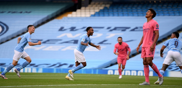 Manchester City menang 2-1 atas Real Madrid di Etihad Stadium, Sabtu (8/8/2020) dini hari WITA.