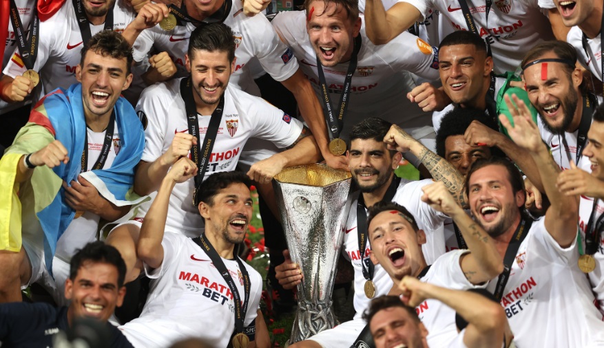 Sevilla juara Liga Europa 2019/20 usai mengalahkan Inter Milan 3-2 di final yang berlangsung di Stadion Koln, Jerman, Sabtu (22/8/2020) dini hari WITA.