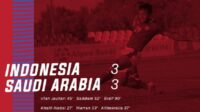 Timnas Indonesia U-19 bermain imbang 3-3 lawan Arab Saudi U-19, Jumat (11/9/2020) malam WITA. ft/pssi