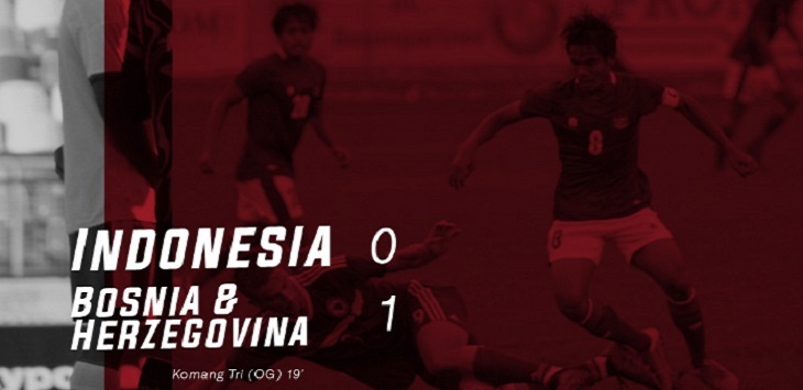 Timnas Indonesia U-19 tumbang 0-1 dari Bosnia-Herzegovina U-19, Jumat (25/9/2020) malam WITA. foto: PSSI