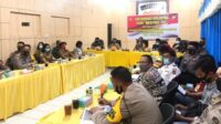 Rapat koordinasi lintas sektoral dalam rangka Ops Mantap Praja 2020, Selasa (01/09/2020) di ruang Vicon Mapolres Tana Toraja.