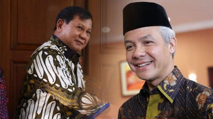 Prabowo Subianto dan Ganjar Pranowo.