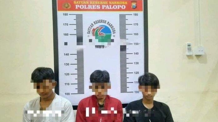 Tiga pemuda pengedar dan pengguna sabu diamankan Satnarkoba Polres Palopo, Minggu (13/12/2020) lalu.
