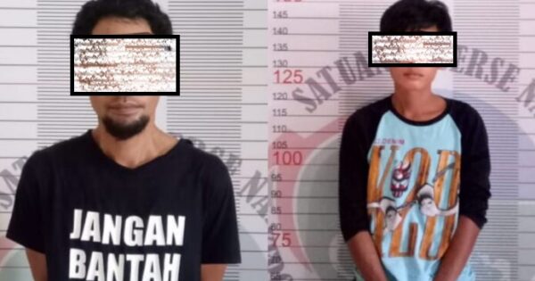 Ha dan Ir, dua terduga pengedar sabu yang diamankan Tim Satres Narkoba Polres Luwu Timur, Kamis (25/2/2021).