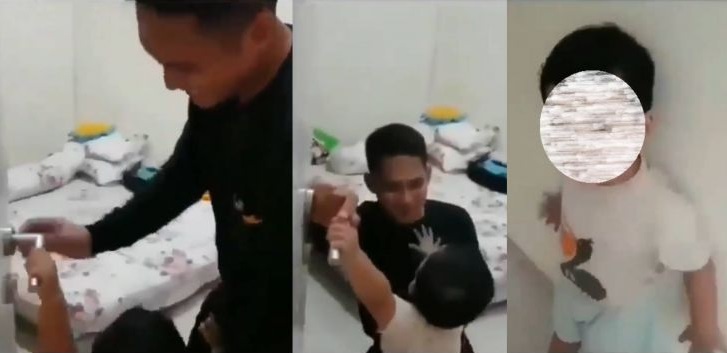 Tangkapan layar video Azka, anak ABK Nanggala 402 mengunci ayahnya di dalam kamar, melarang berangkat ikut kapal yang kini diketahui hilang kontak itu.