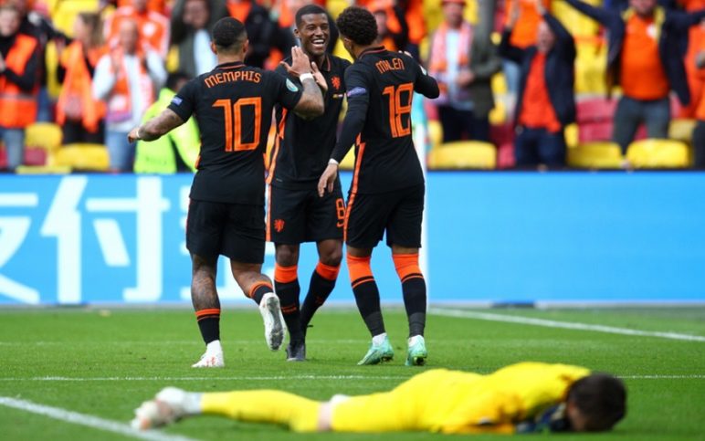 Timnas Belanda menang 3-0 atas Macedonia Utara pada laga terakhir Grup C Euro 2020, di Johan Cruyff Arena, Selasa (22/6/2021) dini hari WITA.