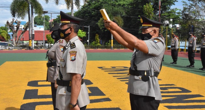 Serah terima jabatan Kasat Binmas Polres Tanjungpinang, Kepulaan Riau, Kamis (24/6/2021). ft/lan