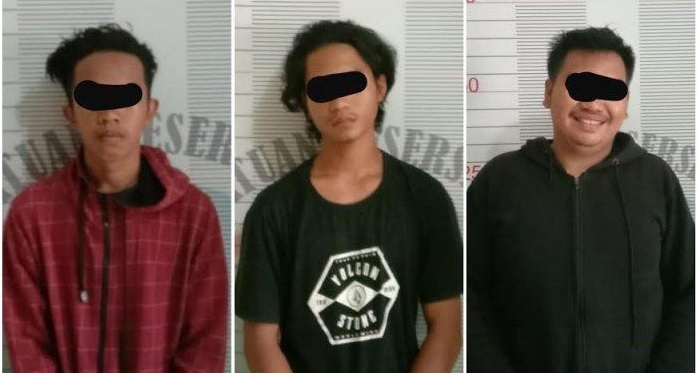 Tiga tersangka pengguna sabu yang diamankan Satres Narkoba Polres Luwu Timur, Minggu (31/5/2021) lalu.