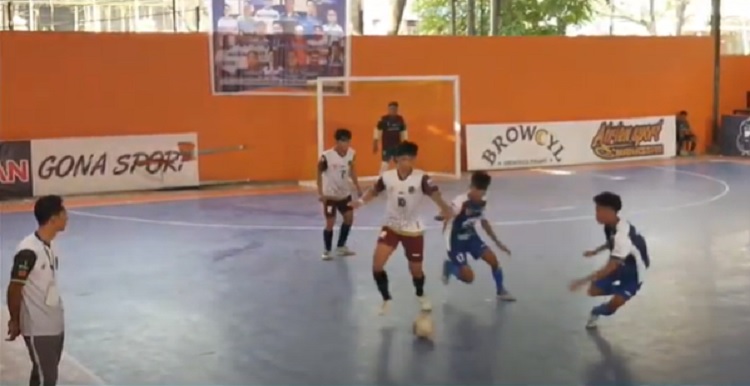 Pertandingan terakhir cabor futsal Grup E Pra Porprov Sulsel, antara AFK Bantaeng vs AFK Lutim di GOR Mini AFP Sulsel, Makassar, Senin (23/8/2021).