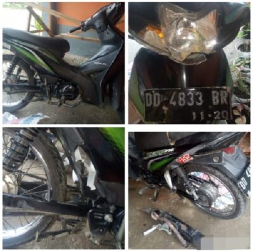 Motor JS, korban kecelakaan di Tomoni, Kamis (16/9) sore. Foto via laman Batarapos.com
