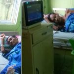 Darwine, sudah dua tahun idap tumor, tengah dirawat di rumah sakit Linau, kepulauan Riau. Foto:lenni/teraskata.com