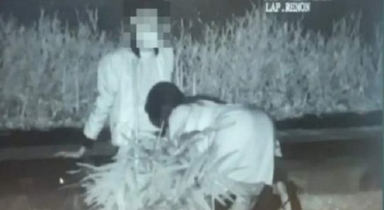 Tangkapan layar rekaman CCTV video sejoli mesum di Lapangan Renon, Bali.