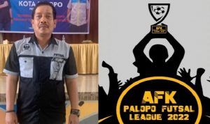 Ketua Asosiasi Futsal Kota Palopo, Hasan Basri, logo liga afk