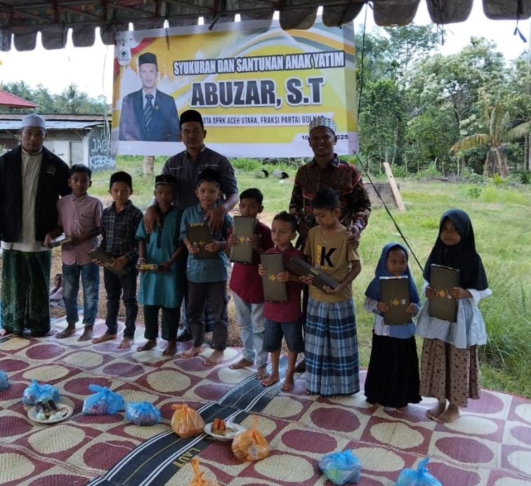 Berkah Ramadhan, Abuzar, ST Anggota DPRK Dapil IV Aceh Utara Gelar Buka Puasa Bersama dan Santuni Anak Yatim di Sawang