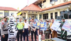 Polres Brebes Polda Jawa Tengah resmi menggelar Operasi Keselamatan Candi 2026 sebagai upaya masif menekan angka pelanggaran dan kecelakaan lalu lintas menjelang arus mudik Lebaran.(dok Istimewa)