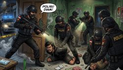 Jajaran Polresta Cirebon berhasil meringkus pria diduga kuat sebagai pengedar narkotika jenis sabu. Pelaku ditangkap di wilayah Kabupaten Cirebon pada Senin (30/3/2026) sekitar pukul 21.00 WIB. (ILUSTRASI AI)