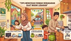 Ilustrasi tips mencegah rumah kebakaran saat mudik lebaran