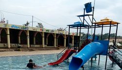 Kolam Renang Cikomboy, sebuah destinasi wisata air yang terletak di Desa Matangaji, Kecamatan Sumber, Kabupaten Cirebon.