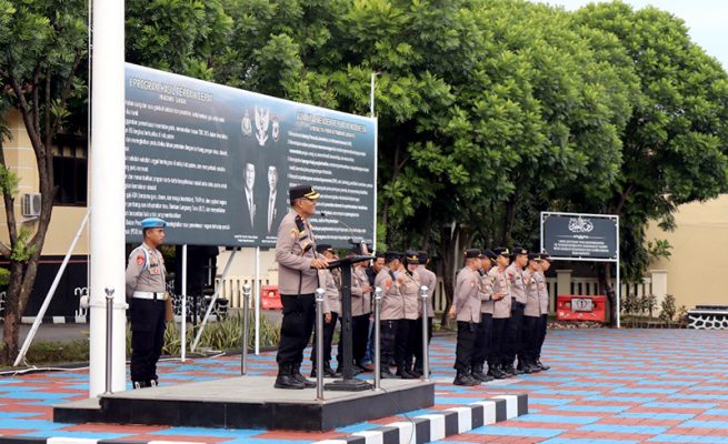 Apel Pagi Satgas Operasi Ketupat Lodaya 2026 yang digelar di Lapangan Apel Mapolres Majalengka pada Kamis pagi (19/3/2026).