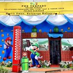 Pos Terpadu Polres Kuningan yang berlokasi di Taman Kota disulap layaknya dunia game legendaris, Mario Bros. (Ft: Mu'min/teraskata)