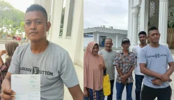 Hufni dan warga Alue Kuta, Kecamatan Jangka, Bireuen.