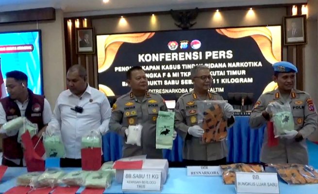 11 Kg Sabu Nyaris Bereadar di Kalimantan Timur, Polda Amankan 2 Tersangka