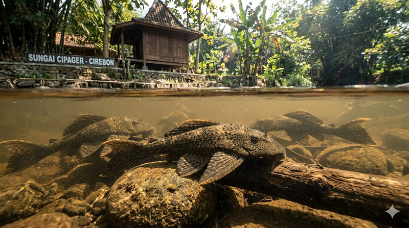 Dulu Langka, Kini Sungai Cipager Cirebon Jadi “Surga” Ikan Sapu-Sapu