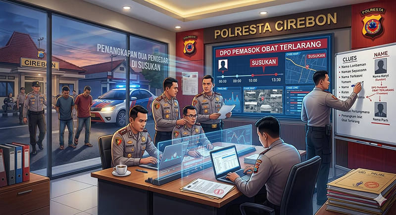 Polresta Cirebon Kejar DPO Pemasok Obat Terlarang Usai Tangkap Dua Pengedar di Susukan