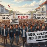 Ratusan mahasiswa yang tergabung dalam Serikat Mahasiswa (SEMA) Cirebon