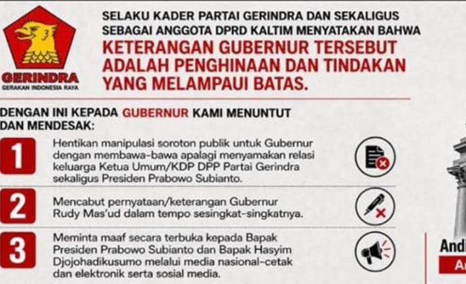 Rudy Mas'ud Seret Nama Prabowo dan Hashim, Gerindra Kaltim Geram!