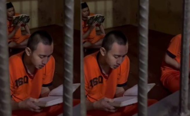 Kapolres Majalengka AKBP Rita Suwadi menginisiasi pembinaan rohani tahanan lewat salat berjamaah dan tadarus Al-Qur’an di Rutan Polres Majalengka.