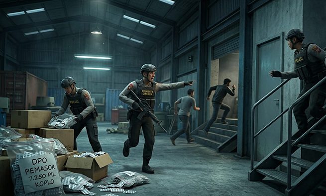 ilustrasi teraskata Polresta Cirebon Bongkar Gudang Obat Keras Ilegal