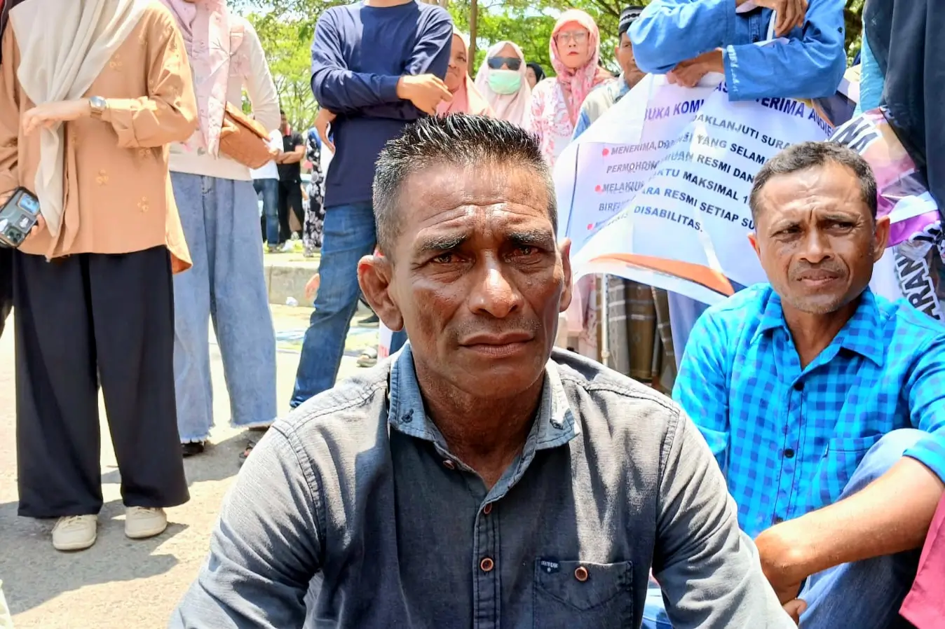 Mawardi, Perwakilan Warga Kuala Ceurape dalam Aksi Demo di Bireuen