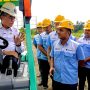 Menteri Tenaga Kerja, Yassierli saat meninjau pelaksanaan Pelatihan Vokasi Nasional (PVN) 2026 di BBPVP Medan, Selasa (21/4/2026).