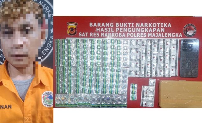 polisi majalengka temukan ratusan butir pil