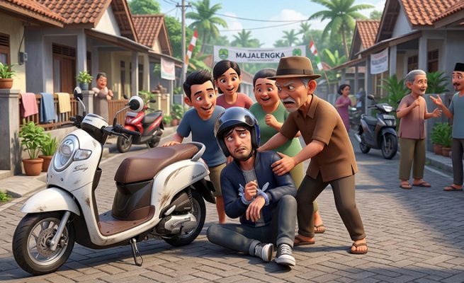 Ilustrasi rencana pencurian motor Honda Scoopy. (ai)